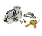 Universal Chrome Helmet Lock For 7 8  22mm Bar Anti-theft Motorcycle Security