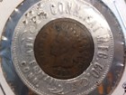 Encased Cent 1893 Indian Conn Hat Mfg Co New Britain Conn Lucky Coin