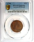 1794 Liberty Cap Flowing Hair Half Cent 1 2c - Pcgs Vf Details - Rare Coin 