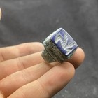 Ancient Roman Style Bronze Lapis Lazuli Intaglio Stone Ring With Rare Patina 