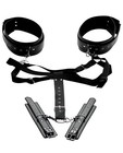 Master Series Acquire Easy Access Thigh Harness W wrist Cuffs - Black