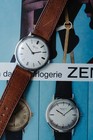 Rare Zenith 3100 Vintage Watch - Clean Silver Linen Dial  Leather Band W extras