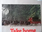 Vintage 80 s Budweiser Bud Beer Clydesdales Holiday Poster Sign Rare 28 x20-