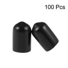 Uxcell 100pcs Rubber End Caps 8mm Id Vinyl Round Tube Bolt Cap 8mm  Black