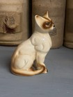 Vintage Siamese Cat Figurine Ceramic Porcelain Kitty Kitten Japan Mid Century De