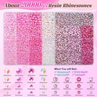 20000 Pcs Pink Rhinestones Bedazzling Kit With 3 Pcs B7000 Jewelry Glue