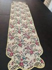Vintage Baroque Floral Gold Tapestry Roses Table Runner Belgium 48 X 13 Jacquard