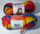 Lot Of 2 - Bernat Softee Chunky Yarn  School Yard Rainbow Mod Bright Color Nip