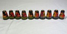 10 Wooden Lacquer Hand Painted Thimbles   1465 