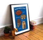 Sports Wall Art - Vintage Football Patent Print Collage - Boy Nursery Decor