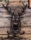 Ebros Cast Iron Rustic Stag Deer Antlers Wall Double Hooks Decor Plaque 10 5  H