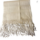 Antique Linen Dresser Scarf Runner Off White Fringed Buffet Piano 60  L X 27  W