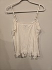 American Eagle Outfitters Womens White Solid Lace Ruffle Camisole Tank Xl