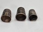 Lot 3 Antique Thimbles 1 Unmarked   2 Sterling Silver Horner Dorcas Daisy