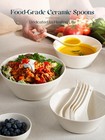 Dowan Soup Spoons  Ceramic Asian White 6 75 X 2 0 Inches  