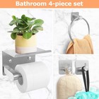 4 Piece Silver Bathroom Hardware Set  Stainless Steel Wall Mounted