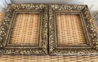 Antique Victorian Shabby Floral Gold Gesso Pair Of Picture Frames