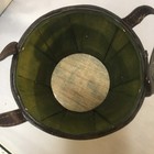 Burton   Burton Wood Slat Basket Small Green Rustic Farmhouse Decor 5in