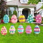  10 Pcs Easter Yard Signs Stakes Easter Decorations Outdoor Waterproof Yard 