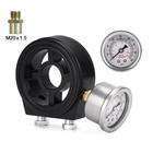 Oil Filter Sandwich Plate Thread Adapter  Universal Aluminum Black 