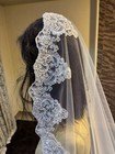 Bridal Veil Mantilla Lace Edge Trim Cathedral Length
