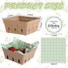 50 Sets Farmer Market Shower Party Favor Natural Pulp Fiber Basket Gingham Wa   