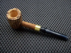 Missouri Meerschaum Corn Cob Pipe Washington Bent Black Danish Stem