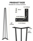 Hairpin Table Legs 28 Inch     Set Of 4 Metal Desk 28 Inch Legs  Black 