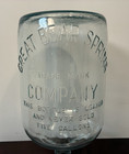 Vintage Embossed Great Bear Spring Co Glass 5 Gallon Jug   Bottle W wood Crate