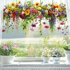 Colorful Floral Bouquet Window Stickers  Flower Window Clings For Glass Windo   