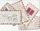  5  Vintage Ethiopia Registered Airmail Cover Envelopes