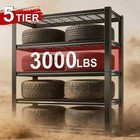 72  Adjustable Double Heavy Duty Metal Layer Column Garage Shelving Rack 3000lbs