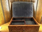 Vintage Trinket Jewelry Storage Box Tooled Leather Bound Handmade Mexico Chest