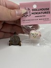 Vintage Handmade Dollhouse Miniature Pig Piggy Bank Floral Tiny Trinket Figurine