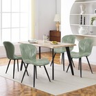 Green Faux Leather Dining Chair Set Of 2 With Metal Legs