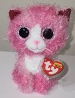 Ty Beanie Boos - Reagan The Pink Cat  6 Inch  New Mwmts Plush Stuffed Animal Toy