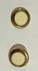 8 Gold Tone   Pearl-like White Center Plastic Shank 5 8  Buttons - Western Chic