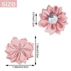 60 Pcs Pink Satin Ribbon Flowers Bows Mini Fabric Rhinestones Diy Wedding Art