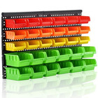 Wall Mounted Storage Bins Parts Rack 4 Colors 30pcs Bin Organizer Garage 