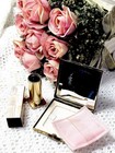 Vtg Wiesner Of Miami Mother Of Pearl Compact W mirror Cloth   Lipstick Case    