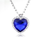 Blue Titanic Heart Of The Ocean Crystal Pendant Necklace Rhinestone Jewelry