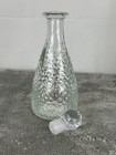 Decorative Hammered Leaded Glass Bottle With Crystal Cut Stopper Green Tint