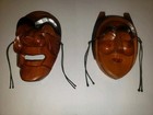 Vintage Hand-carved Korean Hahoe Masks - Set Of 2  yangban   Bune 