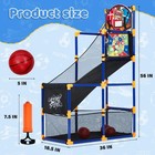 2-in-1 Kids Basketball Arcade Game Set With 4 Ball 6 Sticky Toss Balls Dart Game