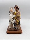 Vanmark Red Hats Of Courage    break Time    Fm88322 Firefighter Dalmatian Figurine