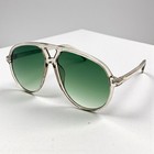 Oversized Classic Vintage Retro Style Sunglasses Large Big Gray Frame Green Lens