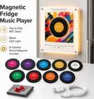 Magnetic Fridge Music Player  9 Nfc Vinyl Record Magnets With Led Light