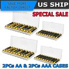 Aa Aaa Battery Storage Case Holder Organizer Box For 10 Aa aaa Batteries 4 Pack