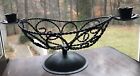 Black Metal Basket Vintage Candle Holder Mid Century Modern Retro Gorgeous Deal