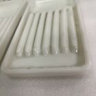 Lot Of 7 Vintage American Cabinet Co  Milk Glass Dental Instrument Trays